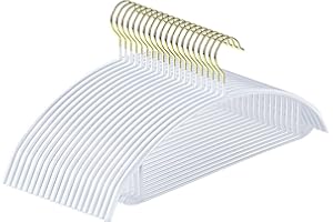 MOPALL Clothes Hangers 20 Pack, Non Slip Hangers Sweater Hanger No Shoulder Bump, 16.5 Inch Wide Durable and Strong Shirt Coat Dress Skirt Suit Hangers with Pants Bar for Laundry & Everyday Use, White