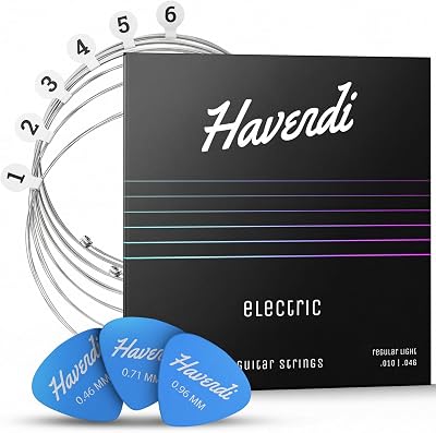 Havendi Electric Guitar Strings 10-46 Medium Nickel Wound 6 String Set incl.