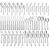 Yoehka 60 Piece Silverware Set, Stainless Steel Flatware Set for 12 | Heavy Duty, Mirror Polished Cutlery Set, Include Spoons/Forks/Knives, For Home Restaurant Hotel, Dishwasher Safe