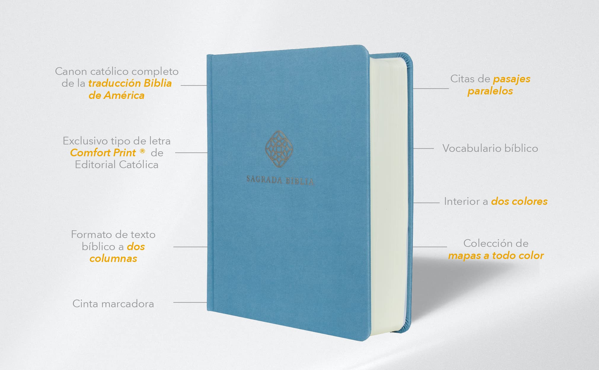 Biblia Católica de apuntes, Tapa dura/tela, Azul, Comfort Print (Spanish Edition)
