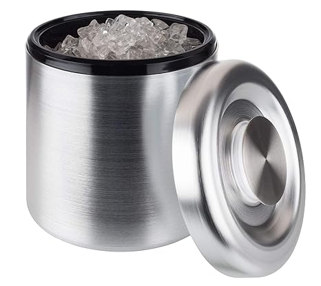 Buddy´s Bar - Eisbox, hochwertiger EIS-Eimer mit 5 Litern Fassungsvermögen, Eisbehälter Aluminium eloxiert - 18,5 cm x 18,5 c