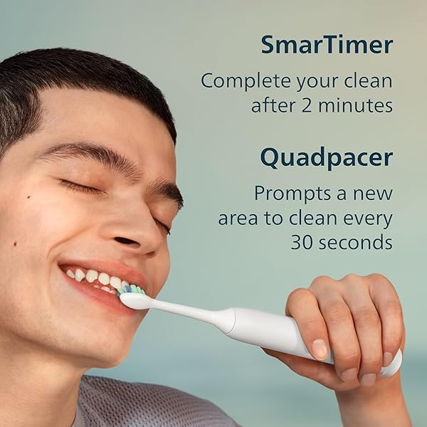 PHILIPS SONICARE 4100 SERIES ELECTRIC TOOTHBRUSH – SONIC TOOTHBRUSH WITH ADVANCED SONIC TECHNOLOGY, PRESSURE SENSOR, TWO INTENSITY SETTINGS, SMARTIMER & QUADPACER, BLACK, MODEL HX3681/24