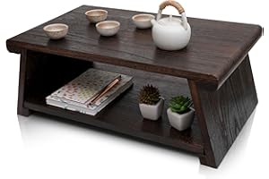 ENSO SENSORY Uji Meditation Table - Premium Japanese Altar Table & Shrine Stand - Tatami Chabudai Puja Folding Table - Low Tea Table for Sitting on The Floor -Sleek Finish, Lightweight Paulownia Wood