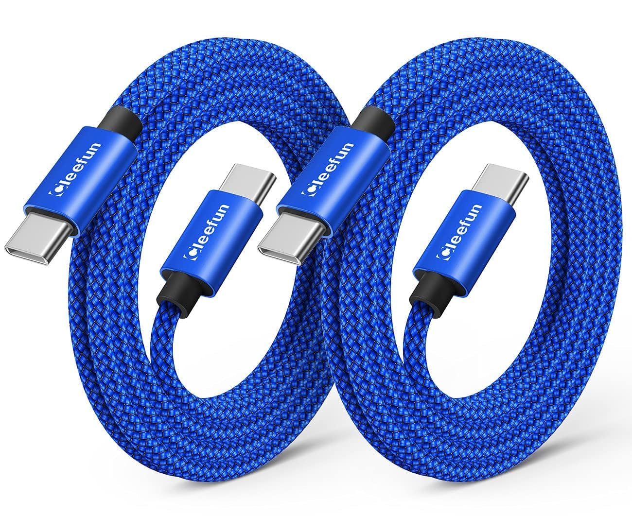 CLEEFUN USB C to USB C Cable (1.8M,2-Pack), USB Type C to C 60W PD Fast Charging Charger Cord Compatible With Samsung Galaxy S21 S20 fe Ultra Plus Note 20 10 + A51 A71 A80 A90, Pixel 5 4 3 XL