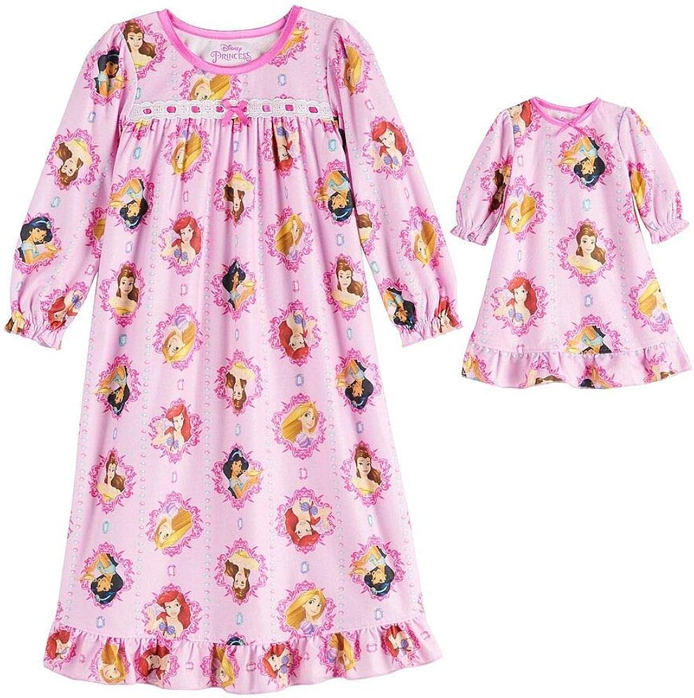 Disney Princesses Flannel Granny Nightgown with Matching