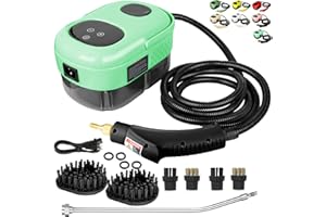 HCCTWOOW 2500W Handheld Steam Cleaner,Steamer for Cleaning,15SFast Heating High Pressure Portable Steam Cleaner w/5 Brushes and Extended Rod for Kitchens Cars Bathroom Grout Tile Upholstery,Aqua