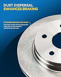 PHILTOP Front Brake Pads and Rotors Kit, OE Carbon