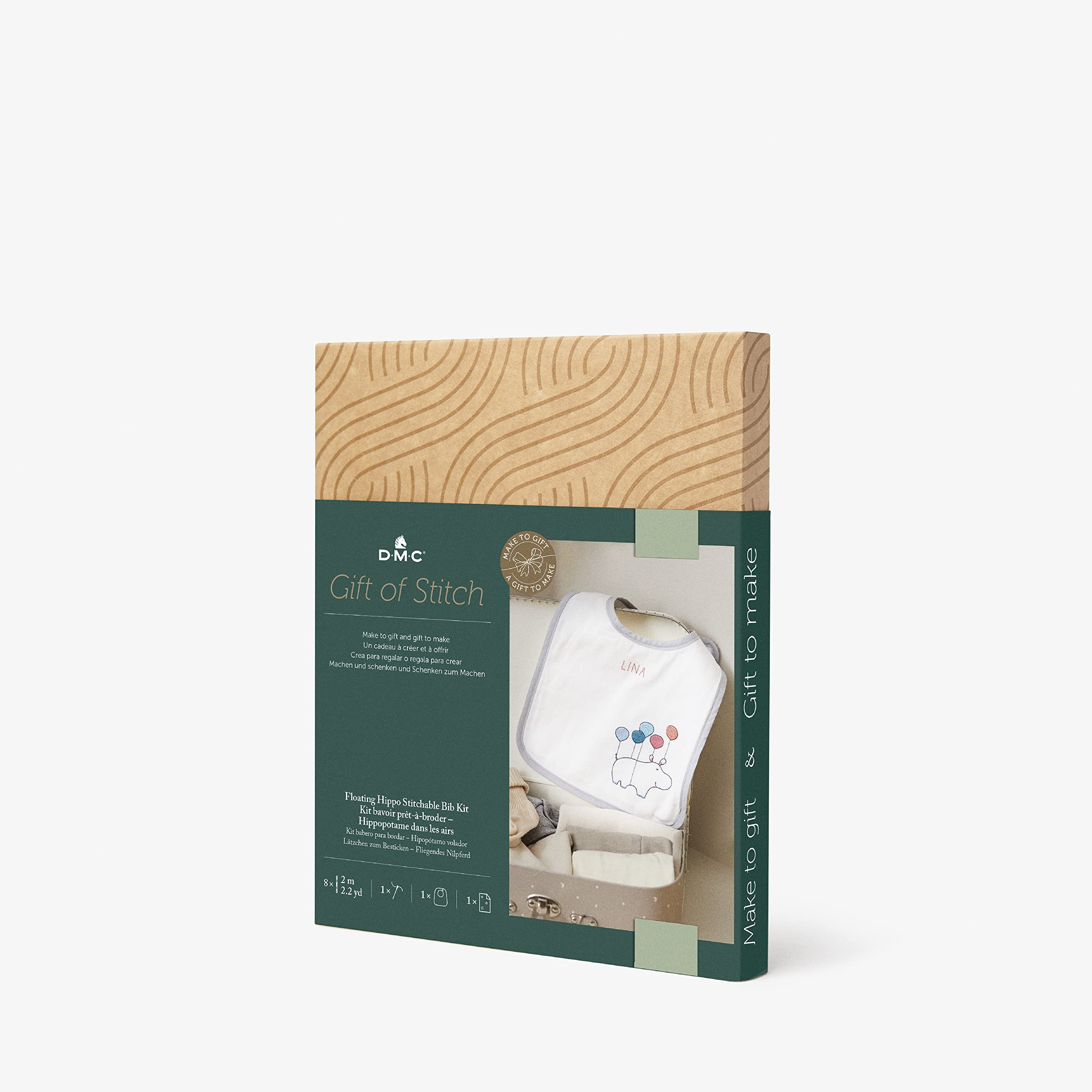 DMC Floating Hippo Stitchable Bib Kit