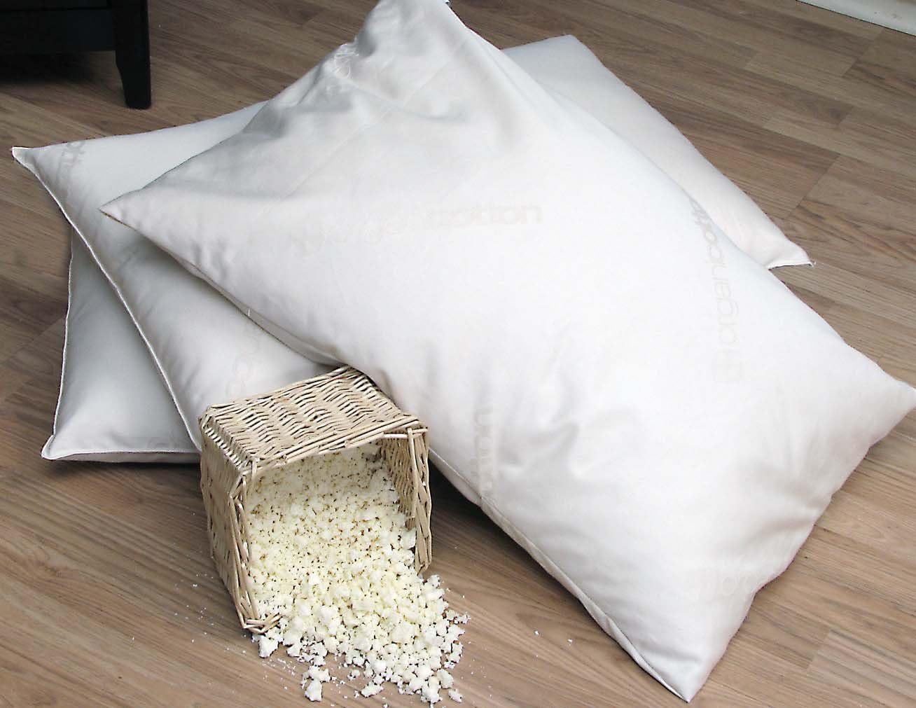 Organic Lifestyle Washable - Natural Shredded Rubber Latex - Down Alternative Zipper Pillow (Standard)