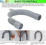 LRMYS U-Shaped Drain Outlet Hose Hook 20-26mm Pipe ABS Gray 1 Pack view 3