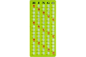 MR CHIPS Jam-Proof Finger Tip Master Bingo Card with Sliding Windows Large Cardboard Calling Cards Green Style