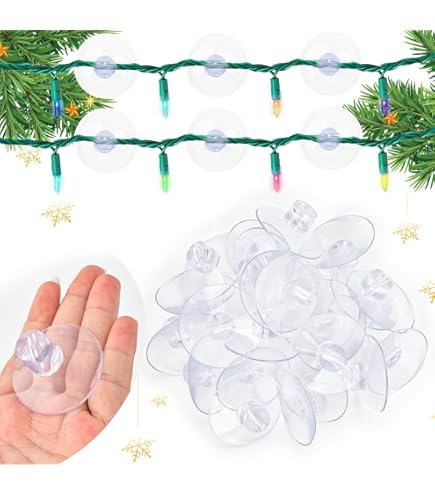CAXUSD 200pcs Sucker Design Light Clips For Hanging Christmas Lights Outdoor And Cables Easy Installation Hooks For Holiday Decor And Versatile Use