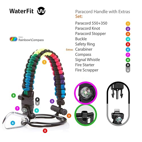 WaterFit Paracord Handle Paracord Carrier Survival Strap Cord