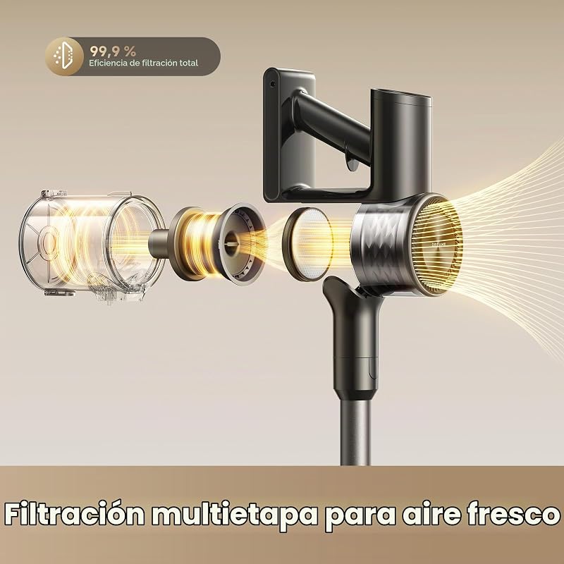 R10s Lite-A, Aspirador sin Cable, 25000 PA/75AW, Tubo Plegable