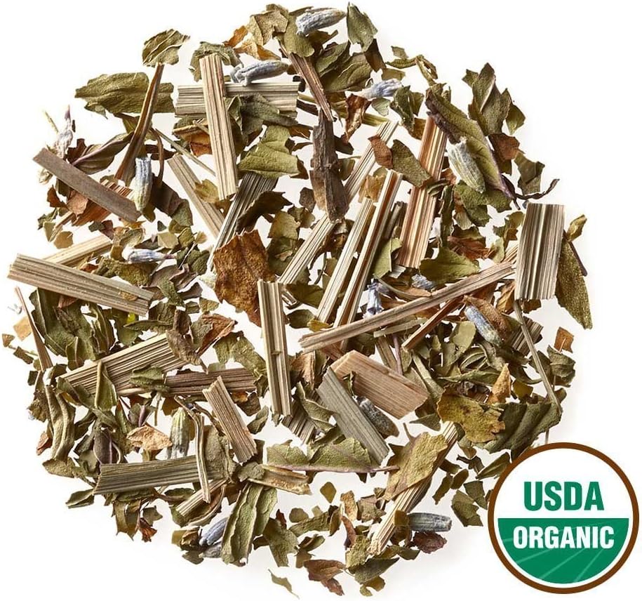Golden Moon Organic Mint Medley Herbal Tea - Caffeine Free - Loose Leaf, Non GMO - Half Pound (96 Servings)