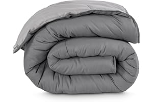 Bare Home Queen Comforter - Reversible Colors - Goose Down Alternative - Ultra-Soft - Premium 1800 Series - All Season Warmth - Bedding Comforter (Queen, Grey/Light Grey)