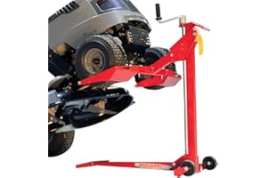 MoJack EZ Max - Riding Lawn Mower Lift, 450lb Lifting Capacity, Fits Most Residential & ZTR Mowers, Space-Saving Folding, Ideal for Mower Maintenance & Repair, Red