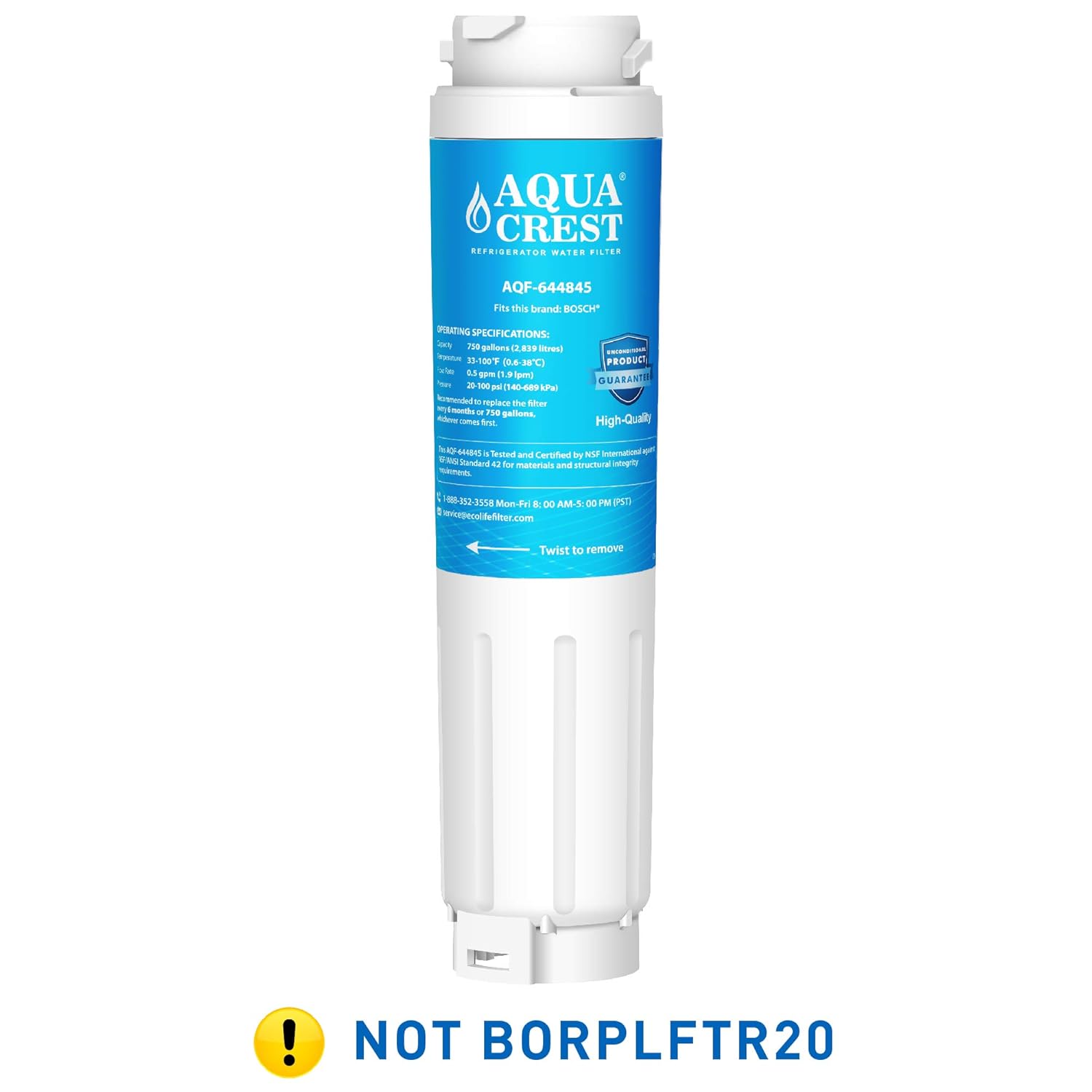 AQUACREST Filtro de agua para refrigerador, compatible con Bosch ...