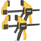 EQUIPTZ 12 inch Bar Clamps for Woodworking &ndash; 2 Pack Quick Grip Clamps Set with 150 lbs Force &ndash; Wood Clamps for Gluing, Carpentry, DIY, and Metalworking (12 inch Size, 2 Pack)
