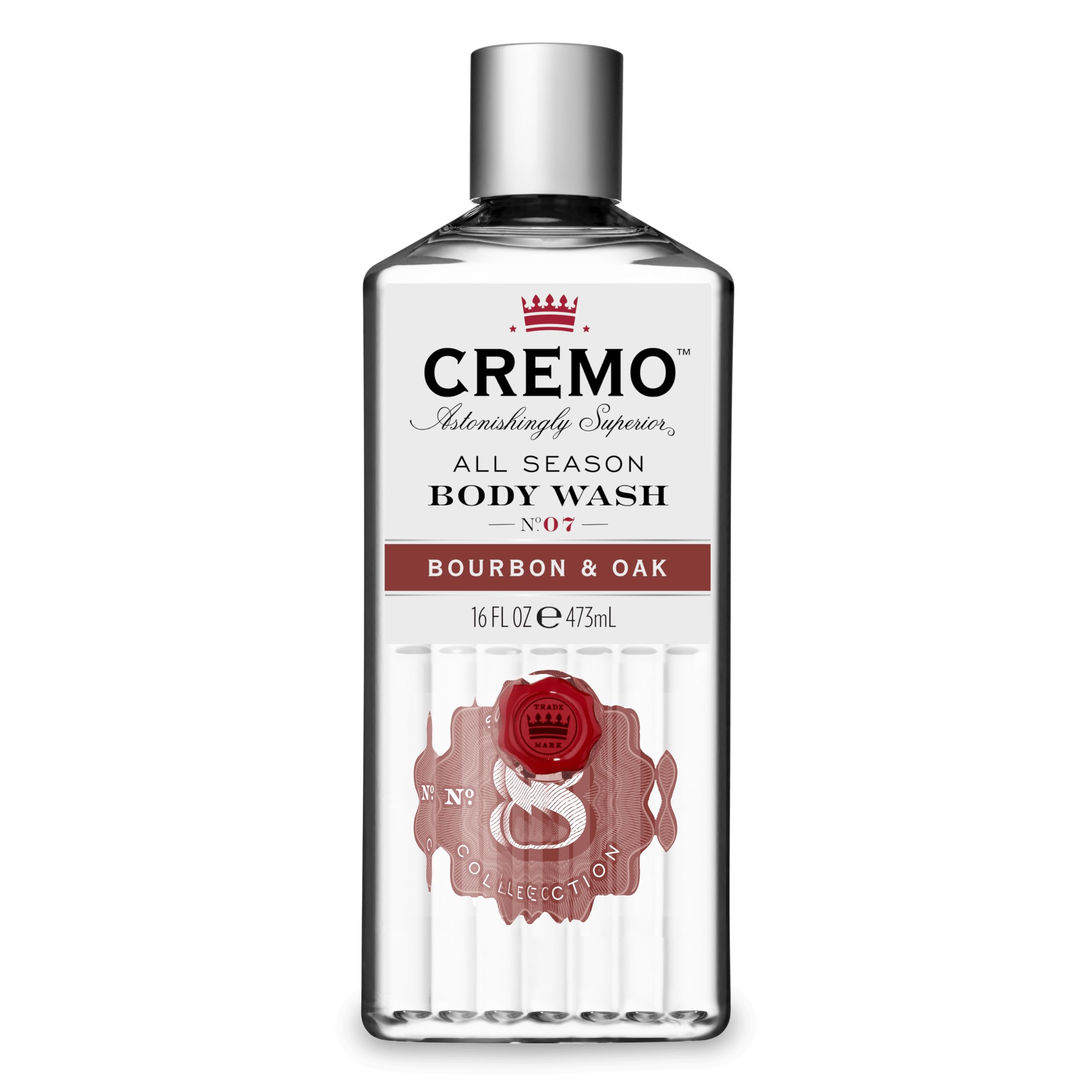 CREMO - All Season Body Wash Für Männer |Feuchtigkeitsspendendes Duschgel Bourbon & Eiche | 473ml