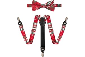 Alizeal Boys Novelty Christmas Adjustable Suspender and Bow Tie Set