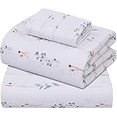 ZOYER 100% Cotton Sheets – Twin XL Size Percale Bedding, Cooling & Breathable, Durable with a Crisp, Soft & Comfortable Feel, 16" Deep Pocket, 3-Piece Set, Fairy Meadows