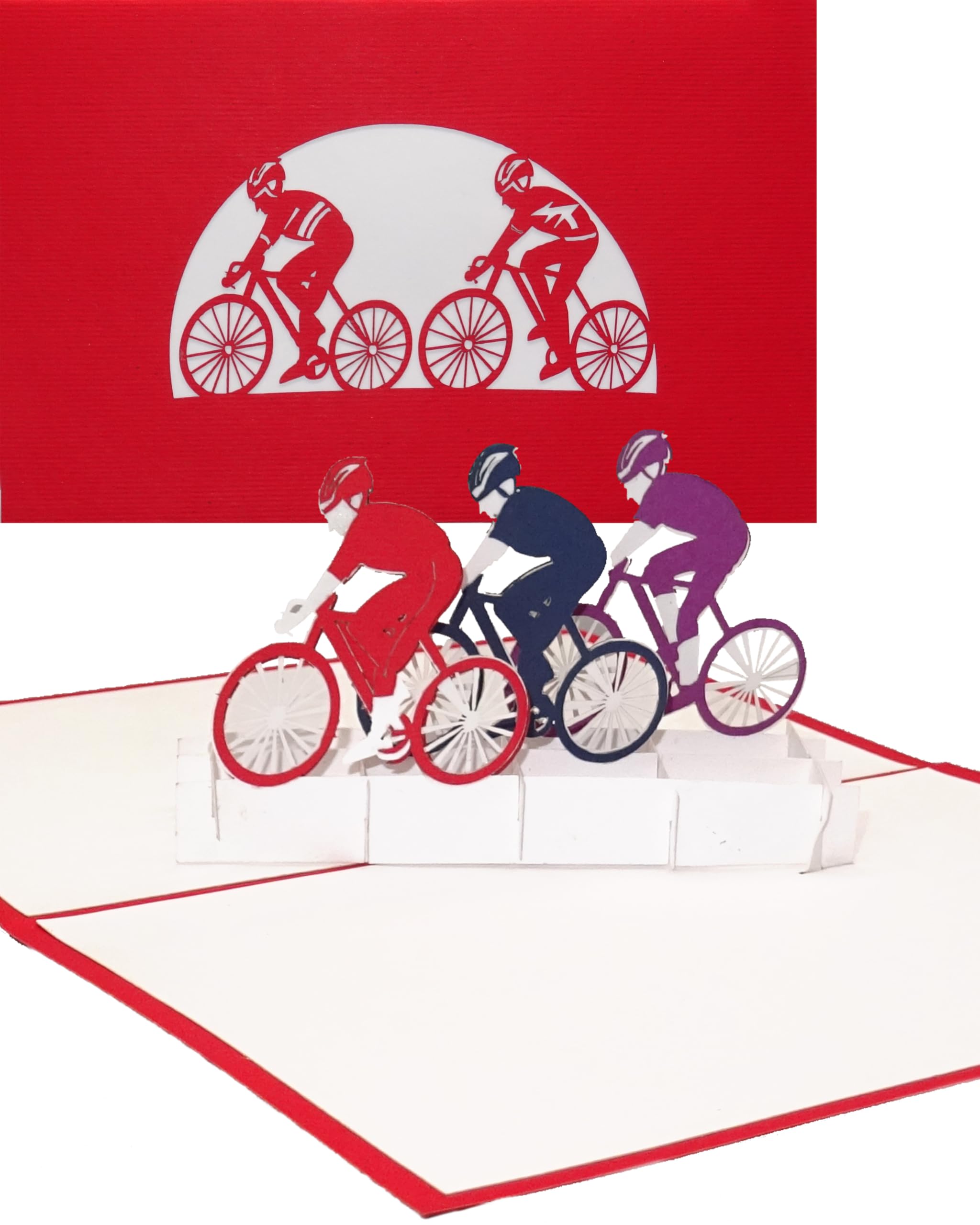 Pop Up Card Cycling - Bicycle Tour - Birthday Card Bicycle - Voucher Invitation Bike Tour & Cycling Race