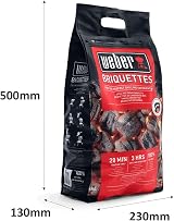Weber 8kg BBQ Briquettes & 1.5kg Apple Wood Chunks Smoking Fuel Set view 3