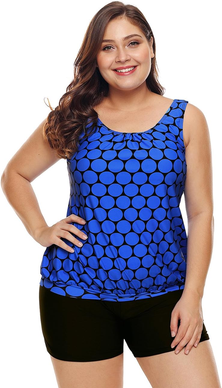 Women's Bandeau Geometric Print Plus Size One Piece Swimwear Monokini