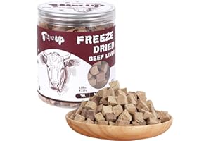 PAWUP Freeze Dried Dog Treats, Grass Fed Beef Liver, Raw Single-Ingredient, High-Protein, Human Grade Bite-Sized Pieces Pet Treats, All Natural, 3.8 oz