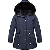 Pefflarge Women's Plus Size Down Coat Parka Jacket | Waterproof, Windproof, Detachable Hood, Thicken for Winter Warmth