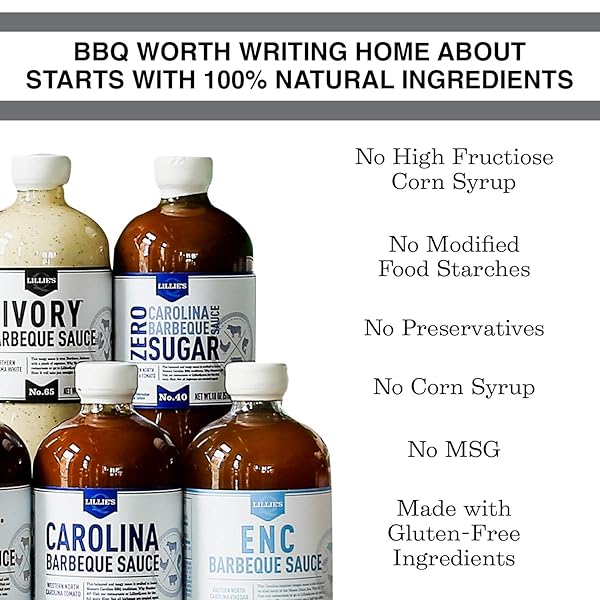 LILLIE’S Q – IVORY BARBEQUE SAUCE, GOURMET BBQ SAUCE, TANGY WHITE BBQ SAUCE, SUGAR-FREE SAUCE, PREMIUM INGREDIENTS, MADE WITH GLUTEN-FREE INGREDIENTS (16 OZ, 2-PACK)
