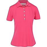 Greg Norman Freedom Micro Pique Stretch Flora Pink Shirt Women M