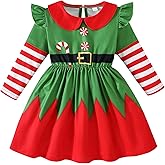 Toddler Girls Christmas Tulle Dress Ruffle Long Sleeve Princess Tutu Dresses Baby Xmas Outfits 2-7 Years