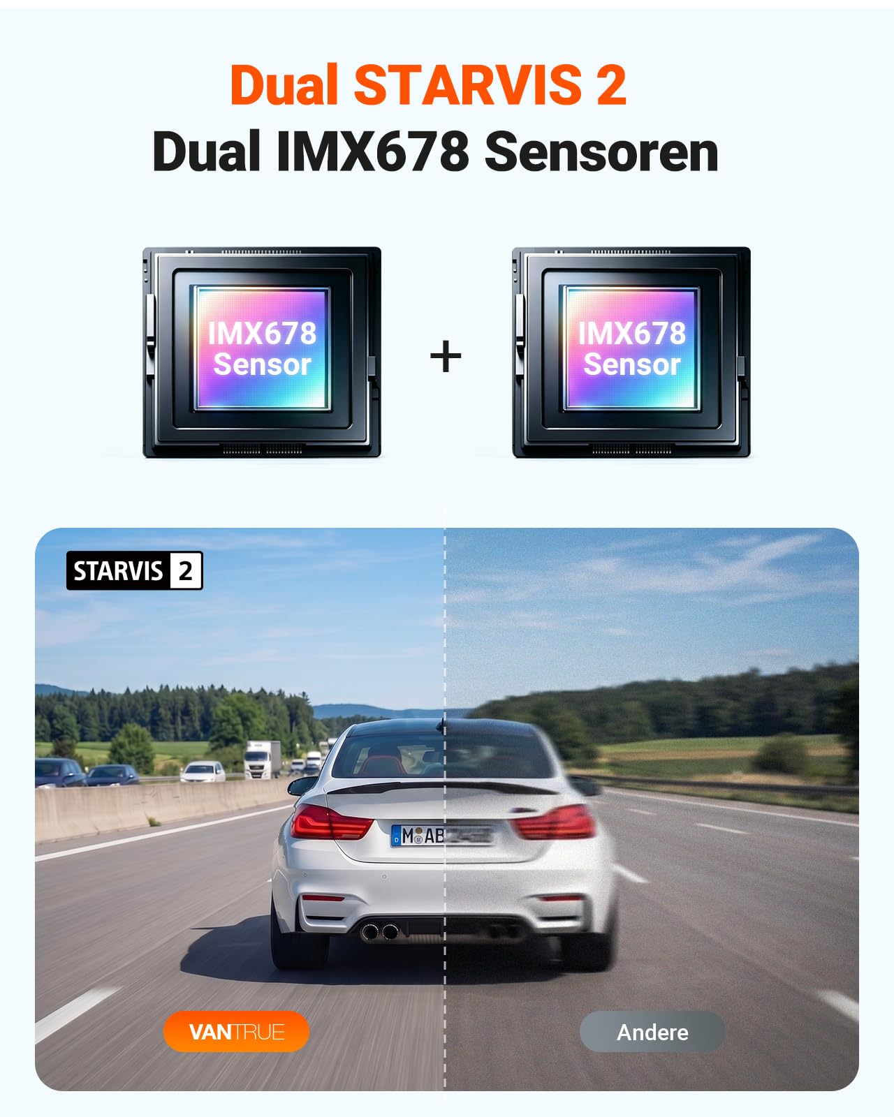 VANTRUE S1 PRO MAX 4K+4K Dashcam Auto Dual STARVIS 2 IMX678 HDR Nachtsicht Dash Cam Vorne Hinten, 5,8GHz WLAN GPS, 15S Puffer Parkmodus, DSGVO-konform, AI Auto Kamera ADAS BSD, Sprachbefehl, 1TB Max 2