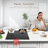 Karinear Ceramic Hob 4 Zone 60cm Electric Cooker Pause Function Safe Lock view 7