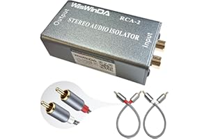 WISWINDA RCA Ground Loop Isolator Noise Filer Aluminum Shell Quality Hum Eliminator Buzz Eliminator Isolator for HIFI Stereo Home Theater Car Audio Player Plug&Play