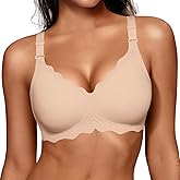 Vertvie Jelly Bras for Women No Underwire Wireless Push Up Bra Full Coverage Bralettes Seamless Comfort Everyday Sports Bra