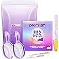 Premom Quantitative Ovulation & Pregnancy Test Kit: 40 LH Strips + 10 HCG Strips + 5 Pregnancy Sticks + 2 Reusable Urine Cups | at-Home Fertility Test for Women | Smart Digital Ovulation Reader App