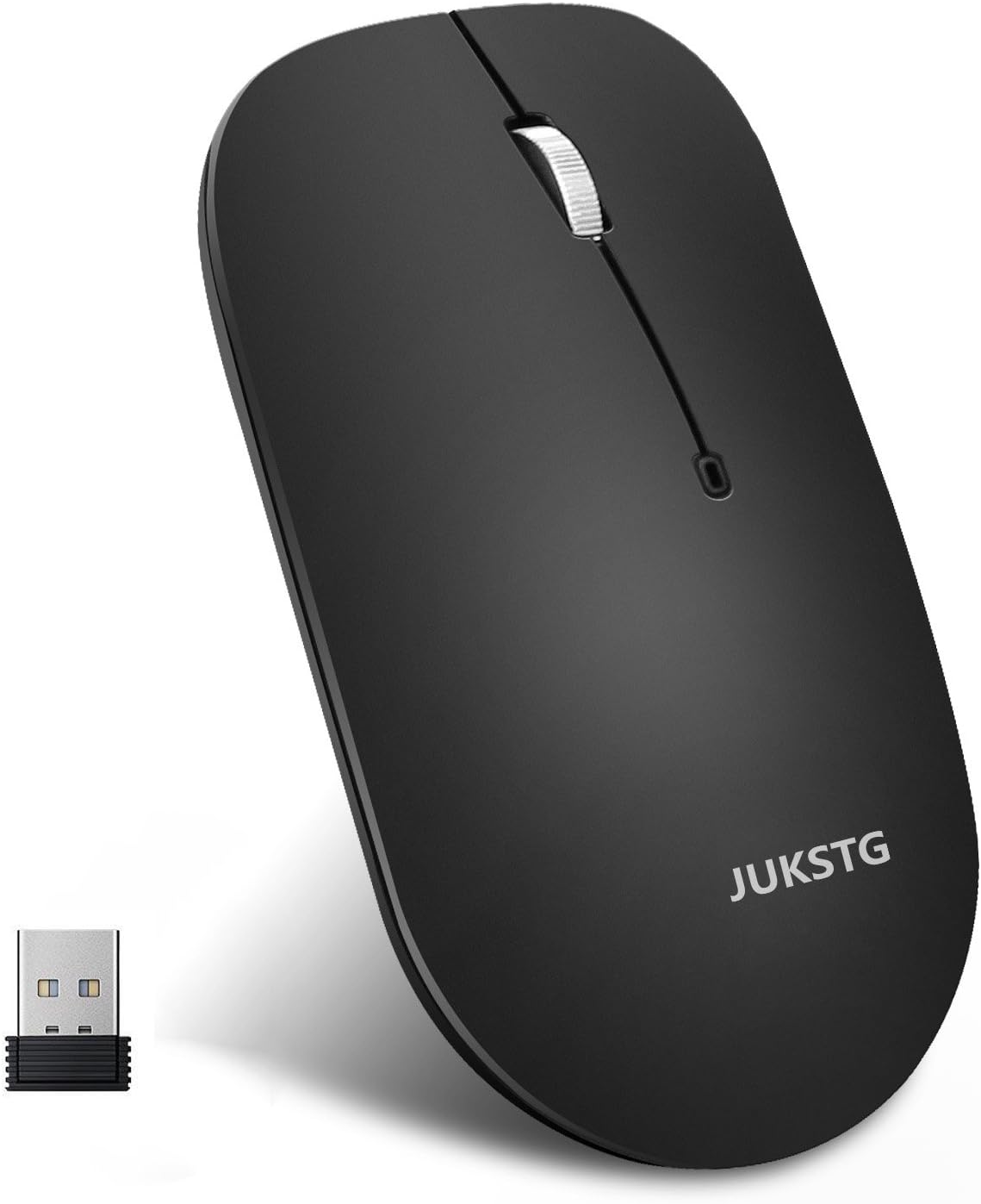 Wireless Mouse,JUKSTG Portable Silent Game Mice With Nano USB Receiver,2.4G Slim Wireless Mice,1600 DPI,3 Buttons,For PC,Laptop,Notebook,Computer and Mac,Vista,IOS,Maximum Comfortable,Black