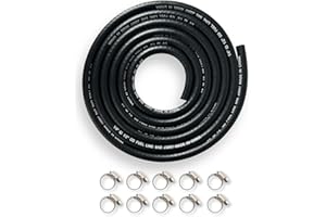 YAMAKATO 1/4 Inch ID Fuel Line Hose Reinforced 6 Feet w/ 10 Clamps NBR SAE 30R7 for Tecumseh 30705 Briggs 791745