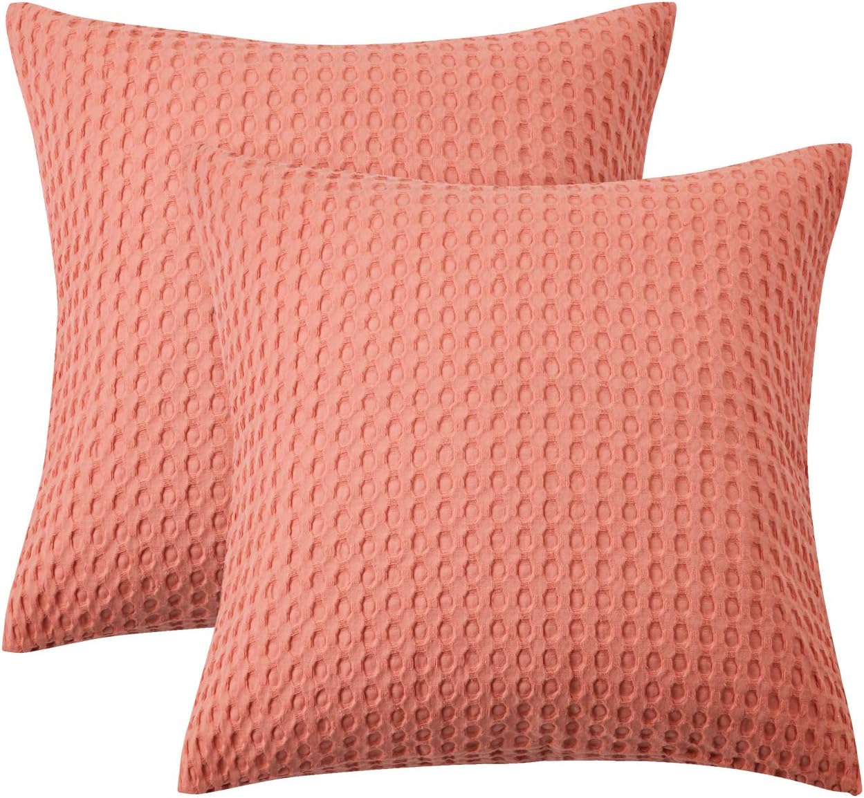 PHF Cotton Euro Sham Cover Waffle Weave 26" X 26" Throw