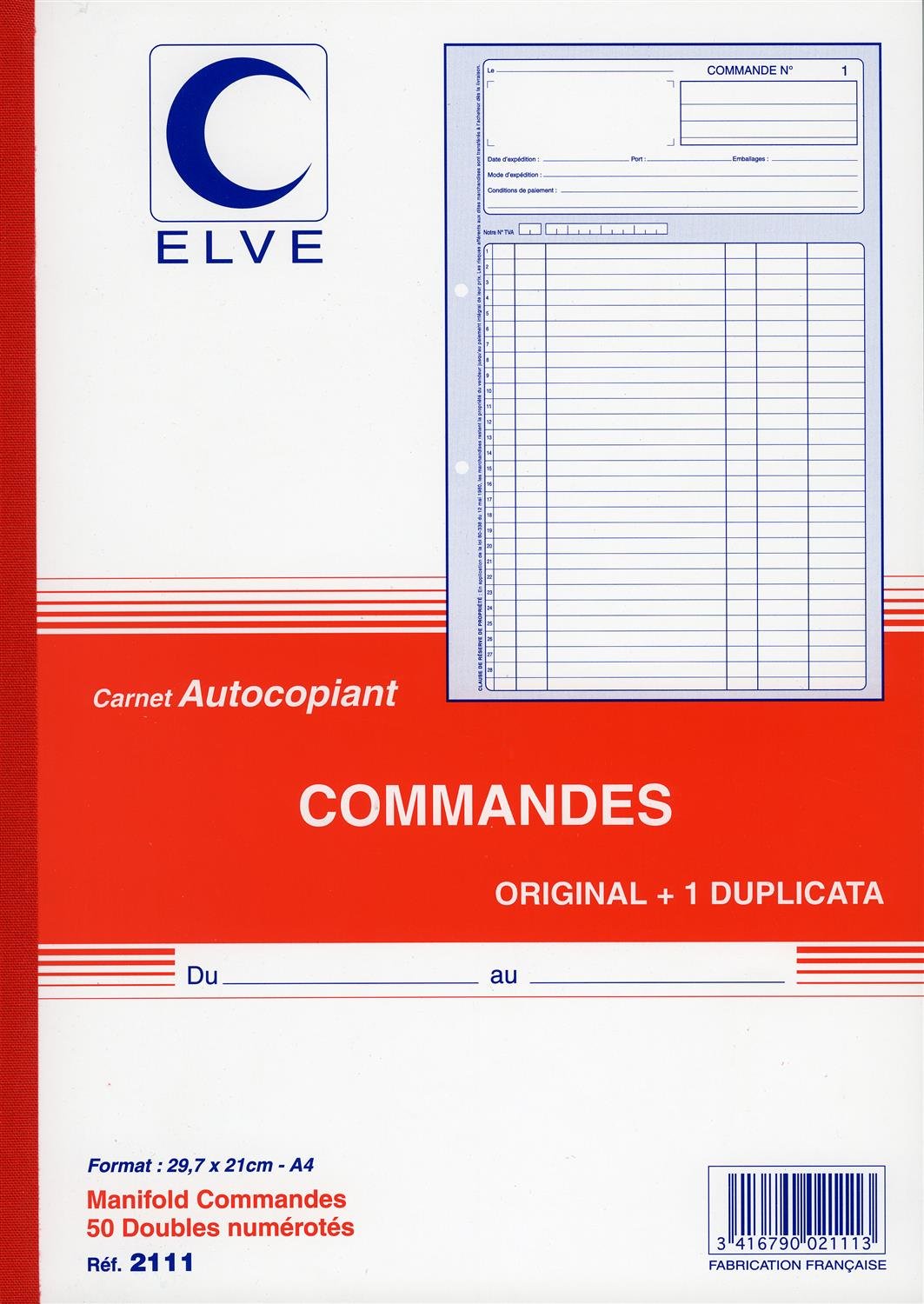 Elve 22397 Self-Copying Manifold A4 2 10 x 297 mm Foliotage 50 Duplis Printed Assorted Controls