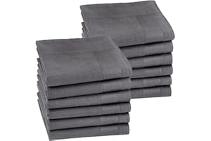 HOULIFE Men's Cotton Handkerchiefs, Solid Color 60S Soft Cotton Hankies for Men Women 6/12PCS 15.7"×15.7"