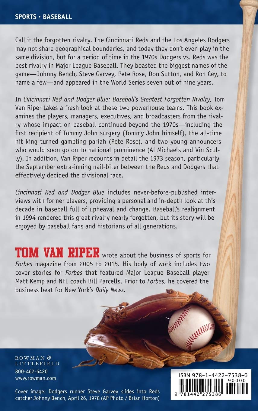 Cincinnati Red And Dodger Blue Baseball S Greatest Forgotten Rivalry Van Riper Tom Amazon Com Books