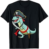 Pirate Dinosaur T Rex Funny Tyrannosaurus Halloween Costume T-Shirt Small