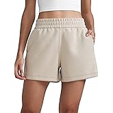 CRZ YOGA SoftAura Sweat Shorts for Women 4" - High Waisted Modal for Casual Lounge Athletic with Pockets Drawstring