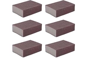 Liyafy 6pcs 60# Grit Sponge Emery Cloth Sandpaper Blocks Buffing Diamond Polishing Pads Hand Sanding Tool