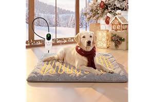 Mora Pets Dog Heating Pad Heated Cat Bed 9 Adjustable Temperature Pet Warming Mat with Timer Auto Power Off Waterproof Heated Pet Blanket 35 Inch for Large Dogs and Muti Cats Indoor