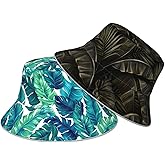 Bucket Hat Beach Summer Sun Hat Reversible Fisherman Hats Double Sided Wearing for Women Men Boys Girls